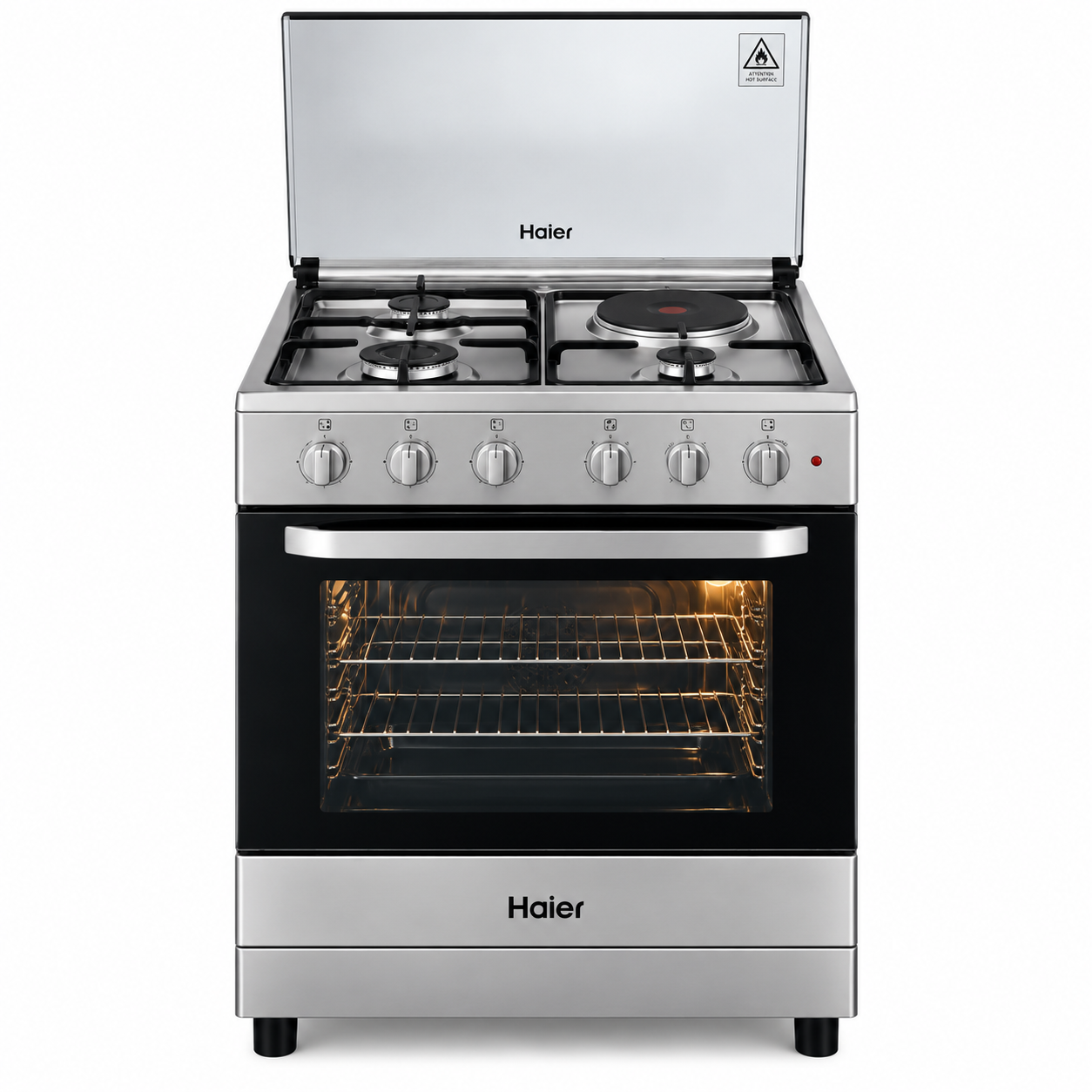 HAIER HRE6403CDRSS – 4 Gas & Electric Oven 60CM